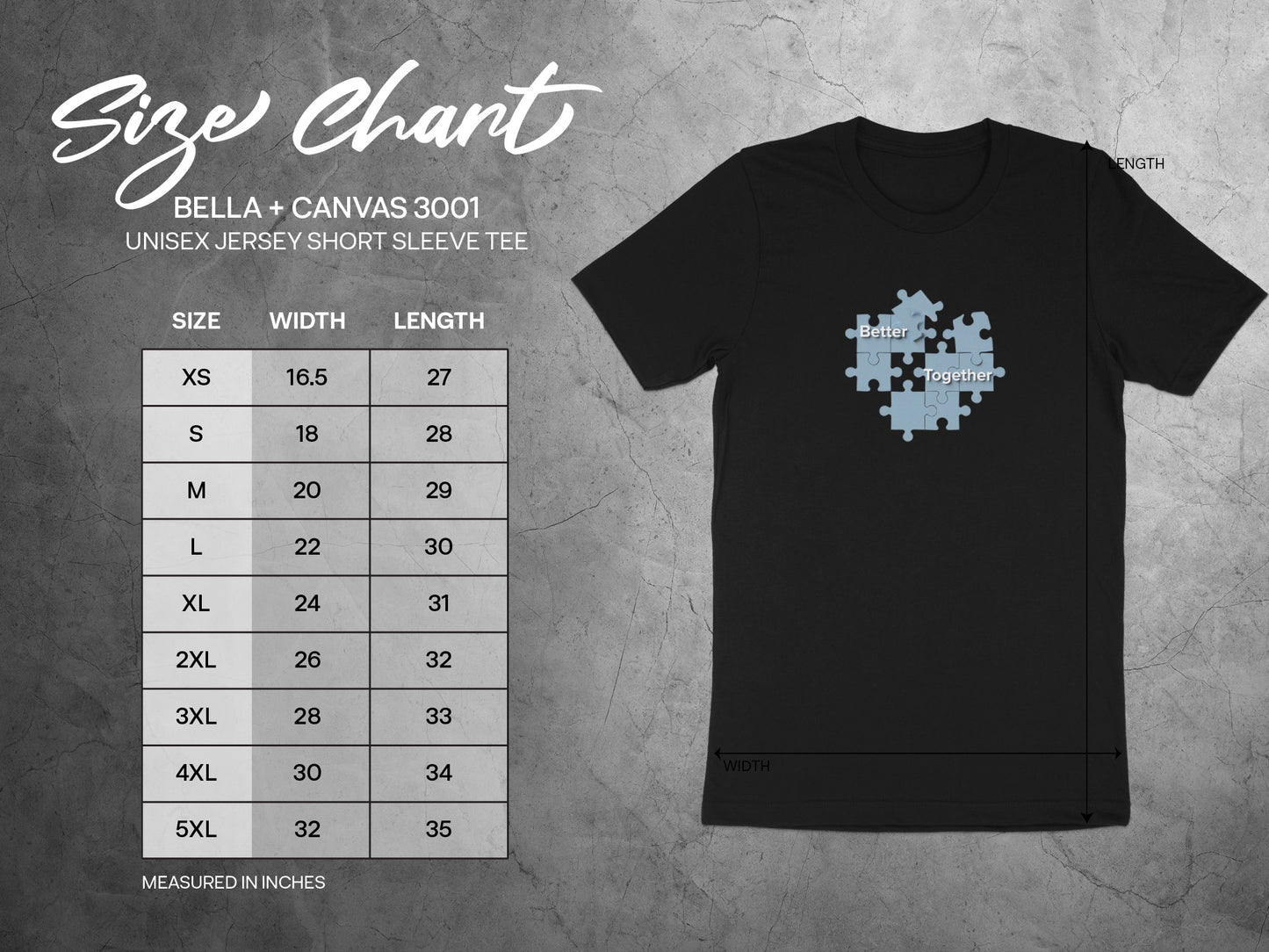Better Together Puzzle Graphic Unisex Jersey Short Sleeve Tee