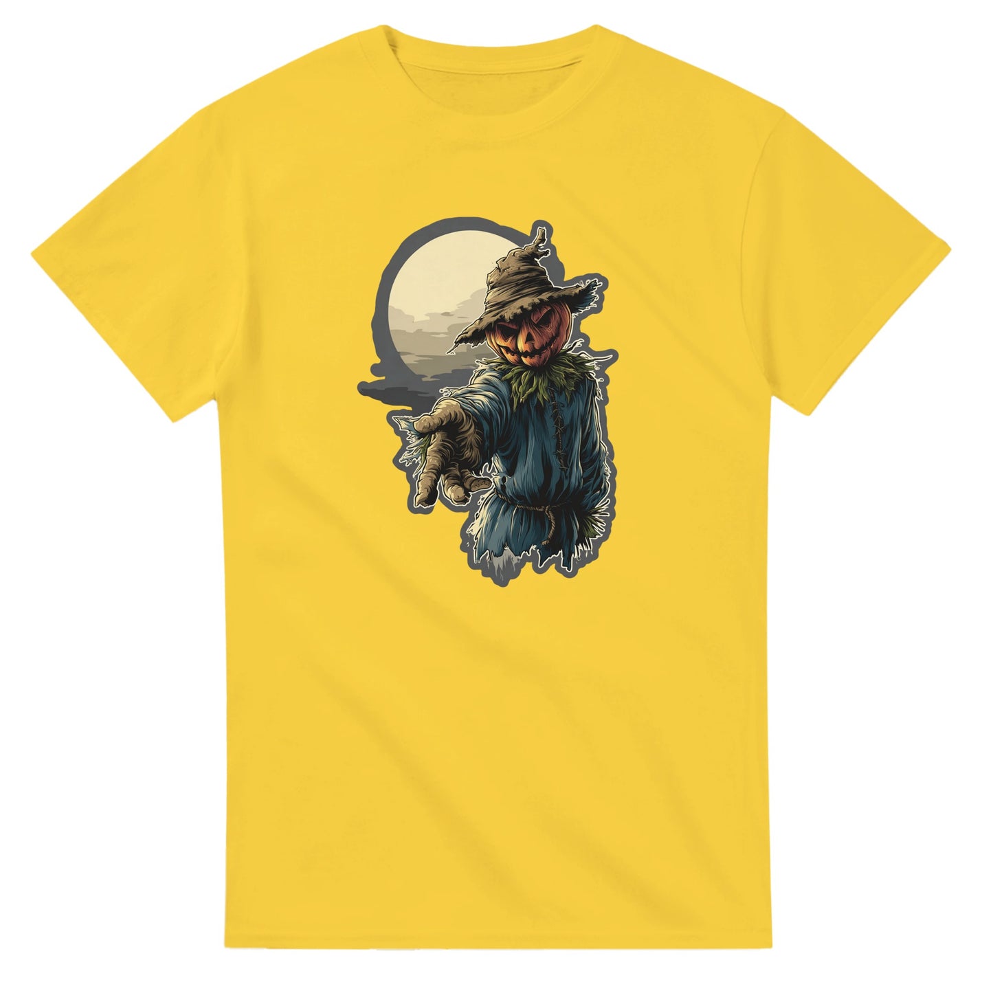 Ghoulishly Good Pumpkin Scarecrow on a Heavyweight T-shirt