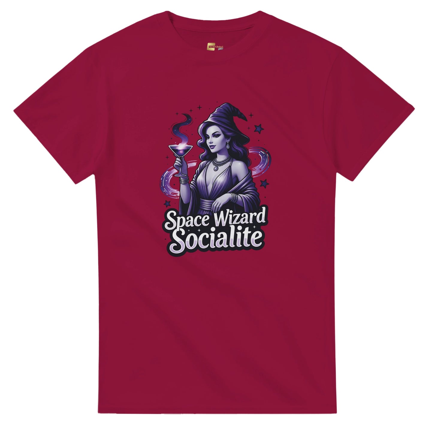 Space Wizard Socialite graphic design on a Heavyweight T-shirt