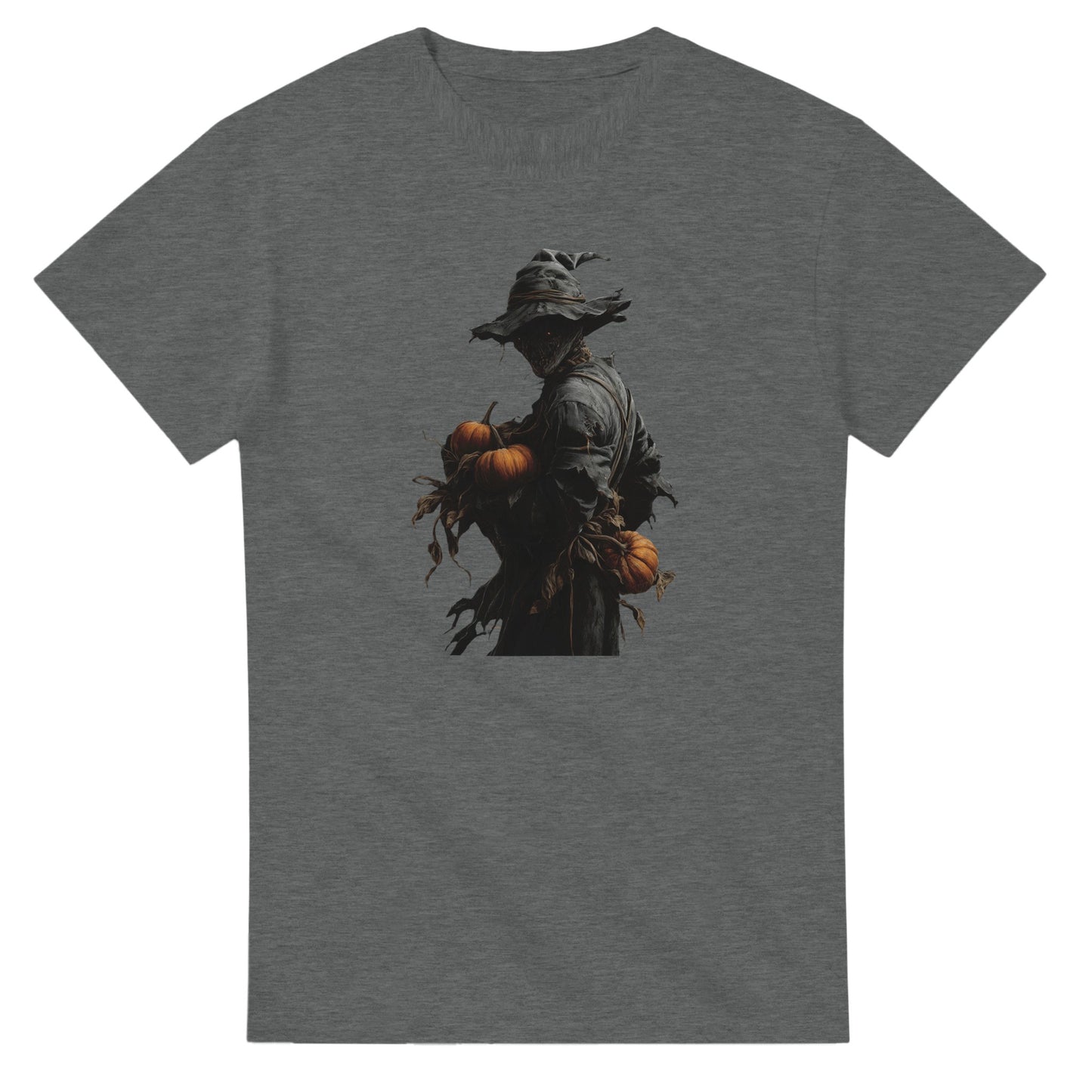 Spooky Pumpkin Scarecrow on a Heavyweight T-shirt