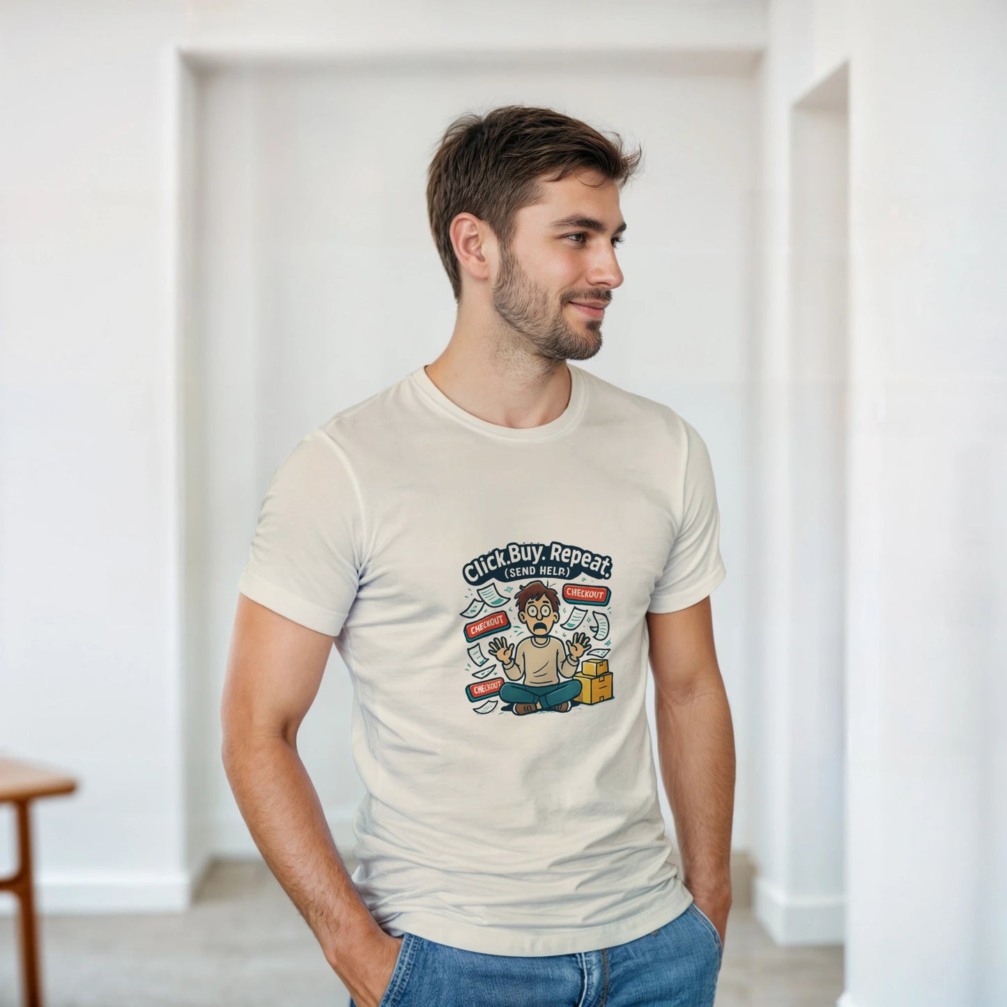 Click Buy Repeat Send Help heavyweight t-shirt mockup