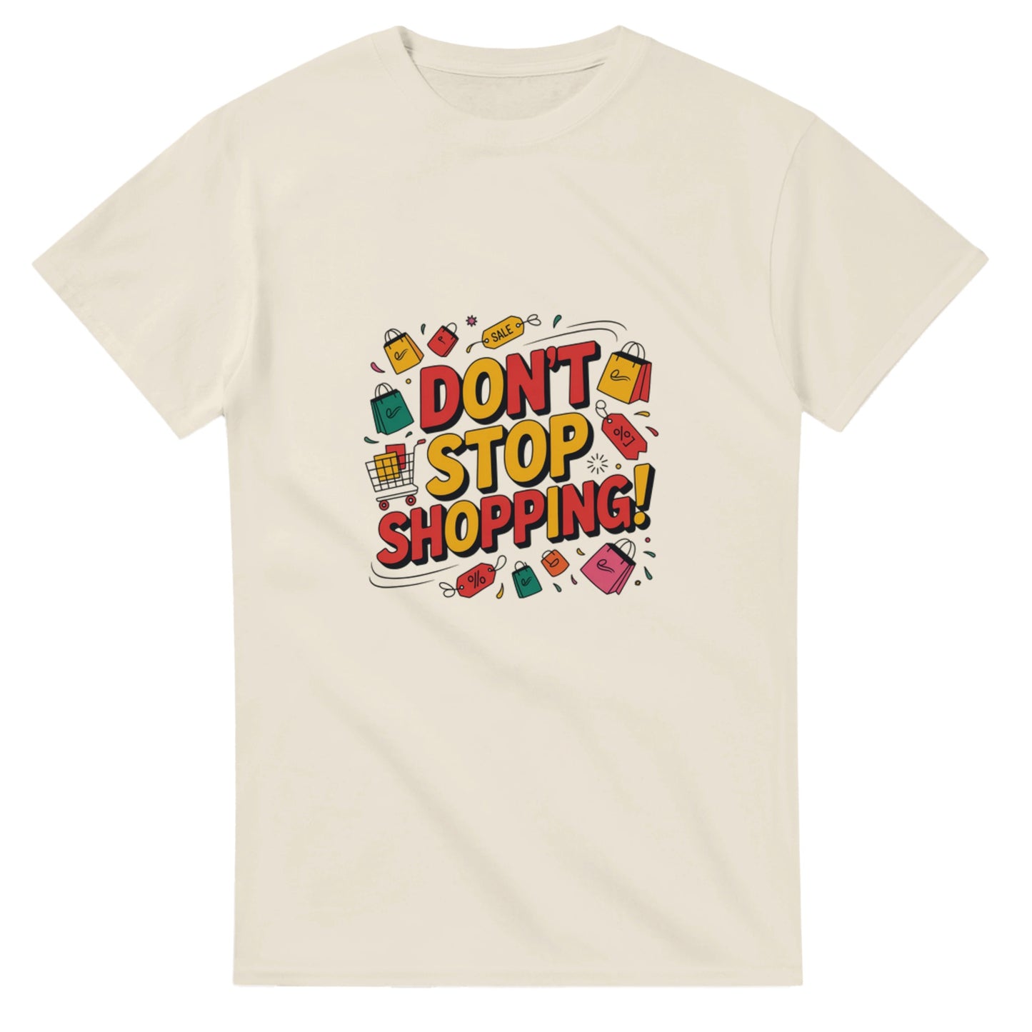 Don’t Stop Shopping heavyweight t-shirt mockup