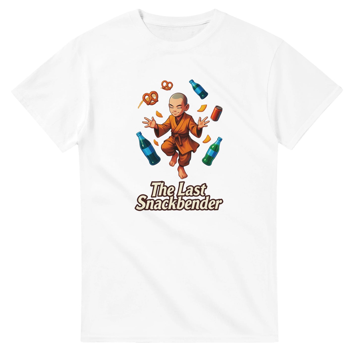The Last Snackbender graphic design on a Heavyweight T-shirt
