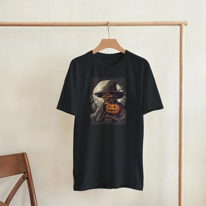 Pumpkin & Glowing Eyes on a Heavyweight T-shirt