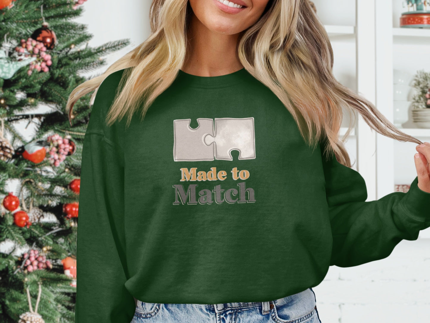 Made to Match Puzzle Piece Graphic Sweatshirt