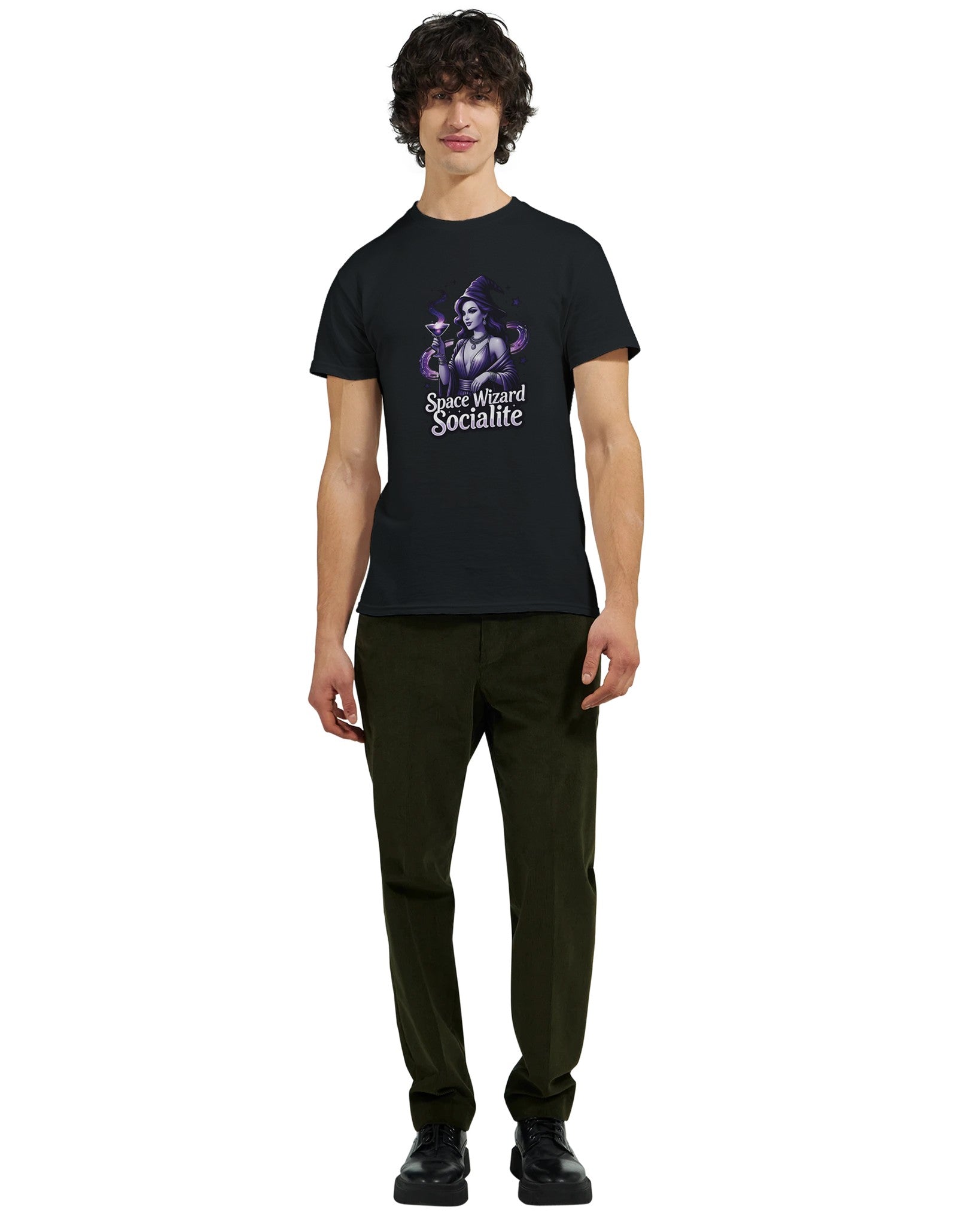 Space Wizard Socialite graphic design on a Heavyweight T-shirt