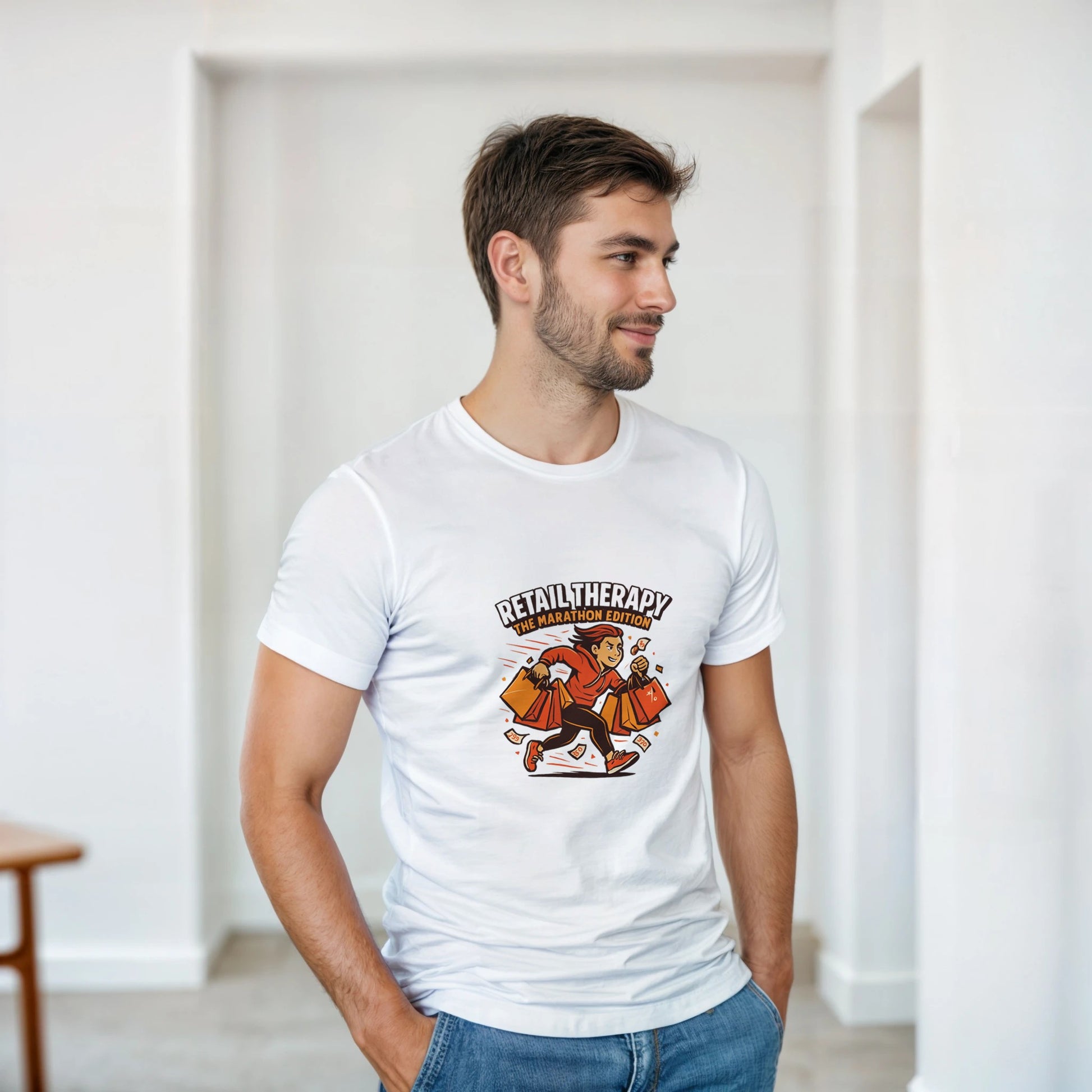 Retail Therapy Marathon Edition heavyweight t-shirt mockup
