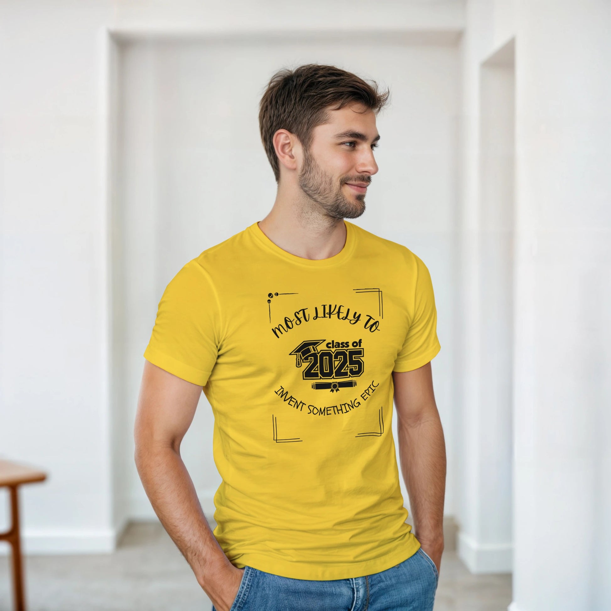 Most Likely To' high school design on a Heavyweight T-shirt 