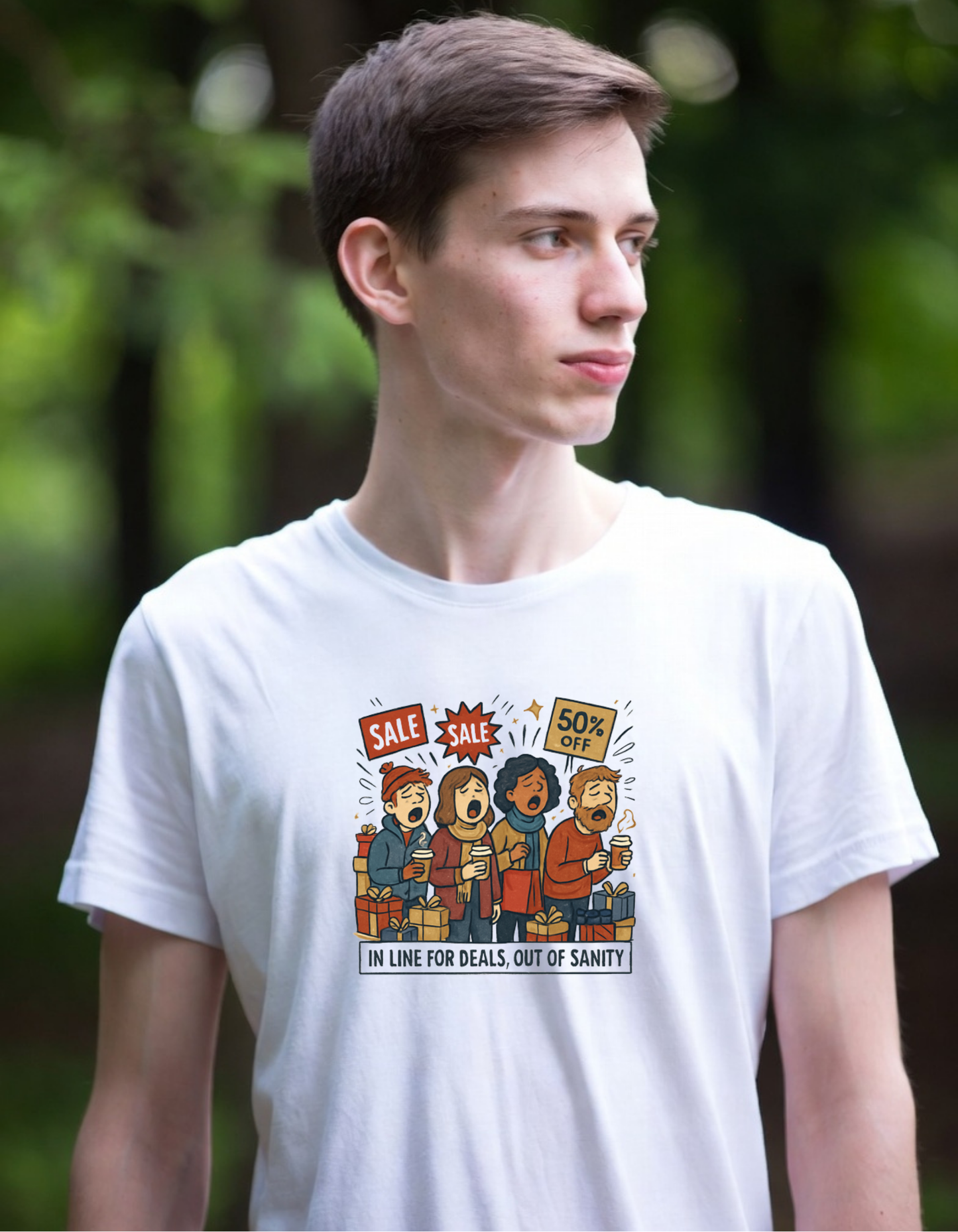Out of Sanity Black Friday heavyweight t-shirt mockup