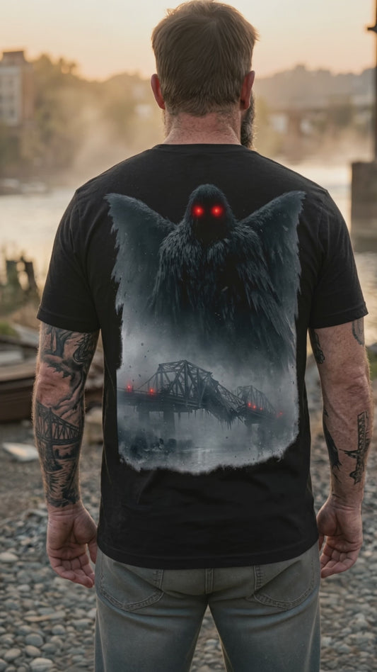 Mothman - Cryptid Horror Dark Art Premium Graphic T-Shirt